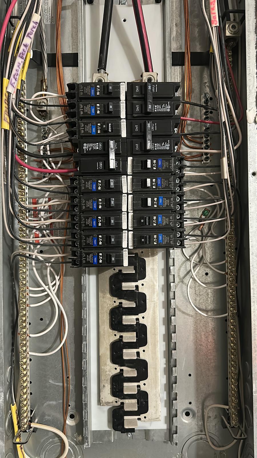 Professional electrical panel work by AWS Electrical Services